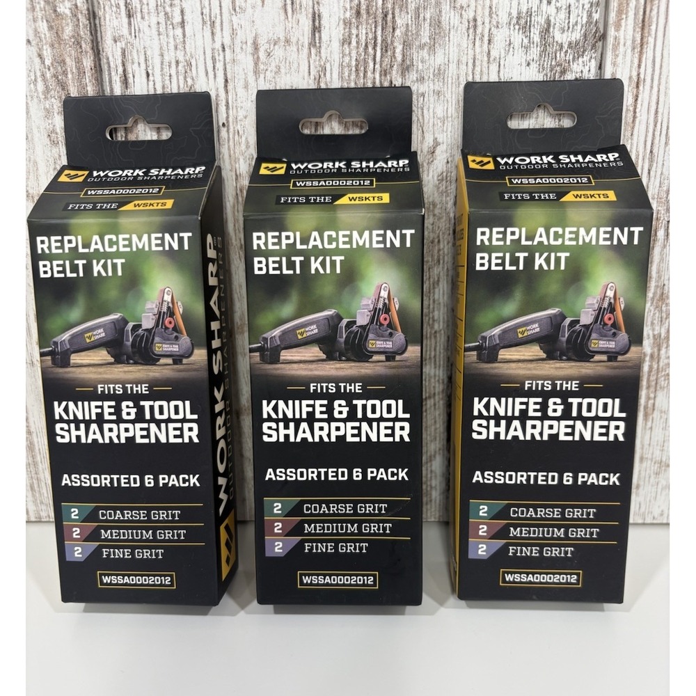 Work Sharp Knife and Tool Sharpener Belt Kit WSS0002022 LOT OF 3 NEW Fits WSKTS